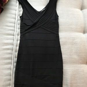 Black cotton bandage dress